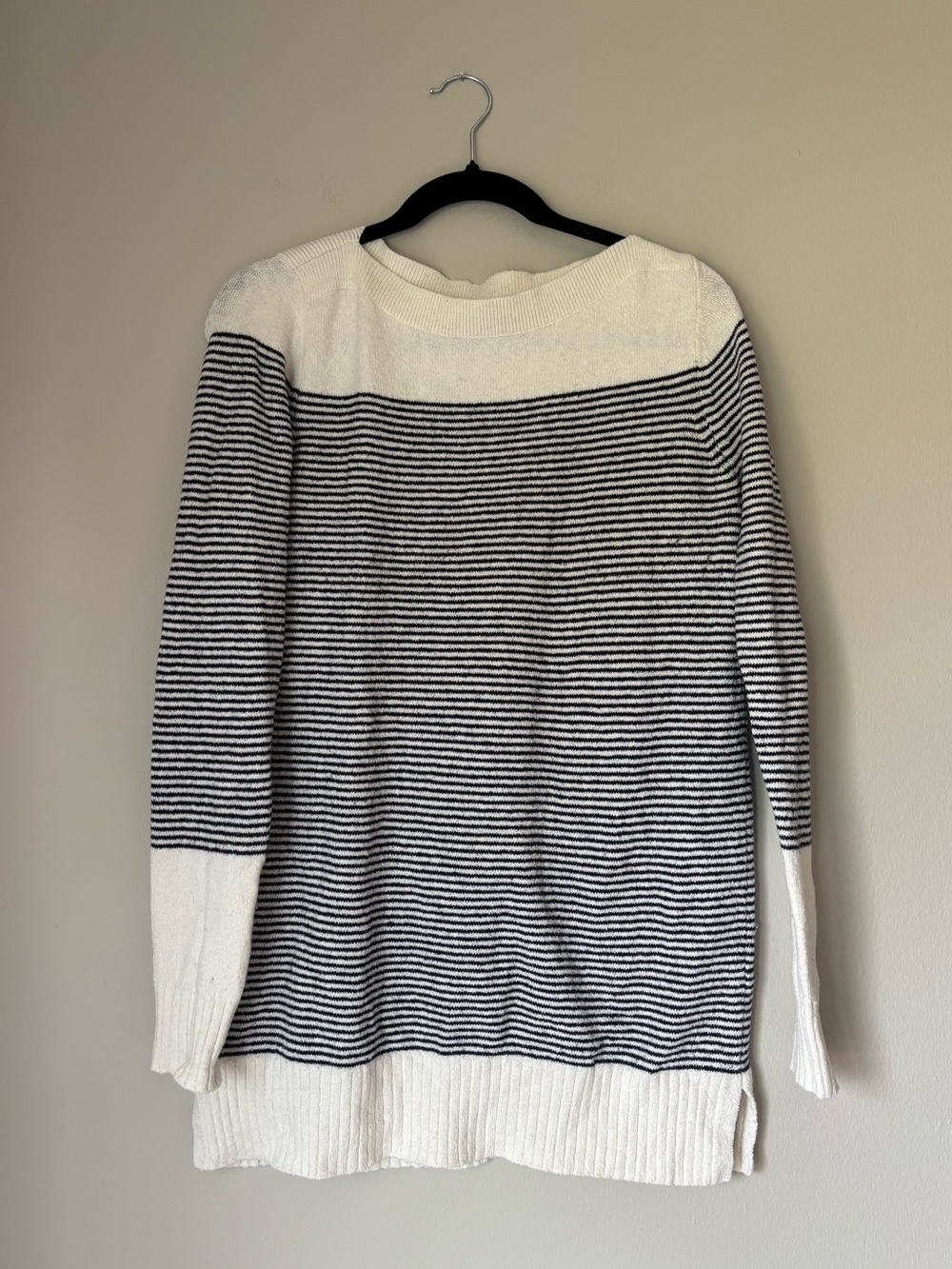 LOFT Off-White Textured Knit Sweater